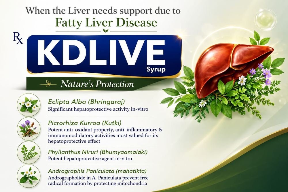 KDLIVE Syrup — Herbal hepatoprotective for fatty liver disease