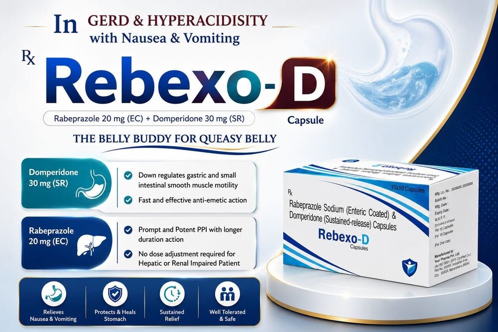Rebexo-D Capsules — Rabeprazole and Domperidone for GERD